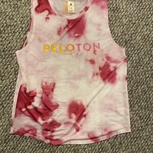 NWOT Spiritual Gangster Peloton Tie Dye women’s Tank Top Pink Gold Size Mefium